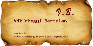 Várhegyi Bertalan névjegykártya